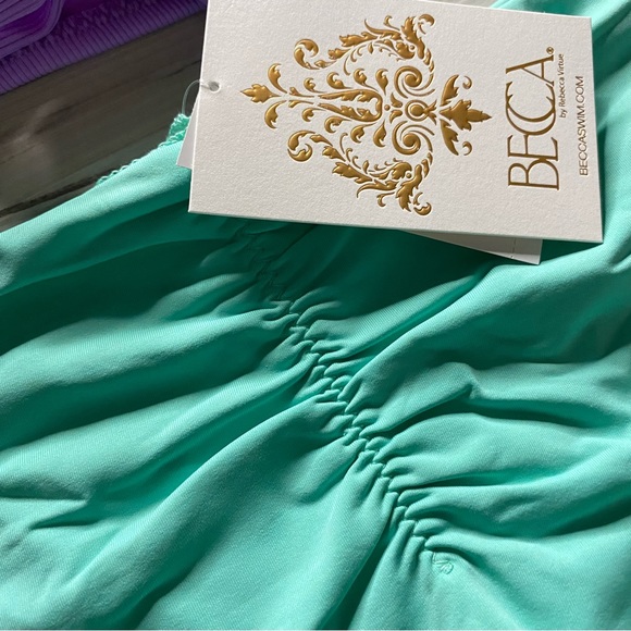 BECCA 🩵 Hi Neck Lilac Bikini Top | Cinched Cheeky Bottoms - Picture 13 of 14